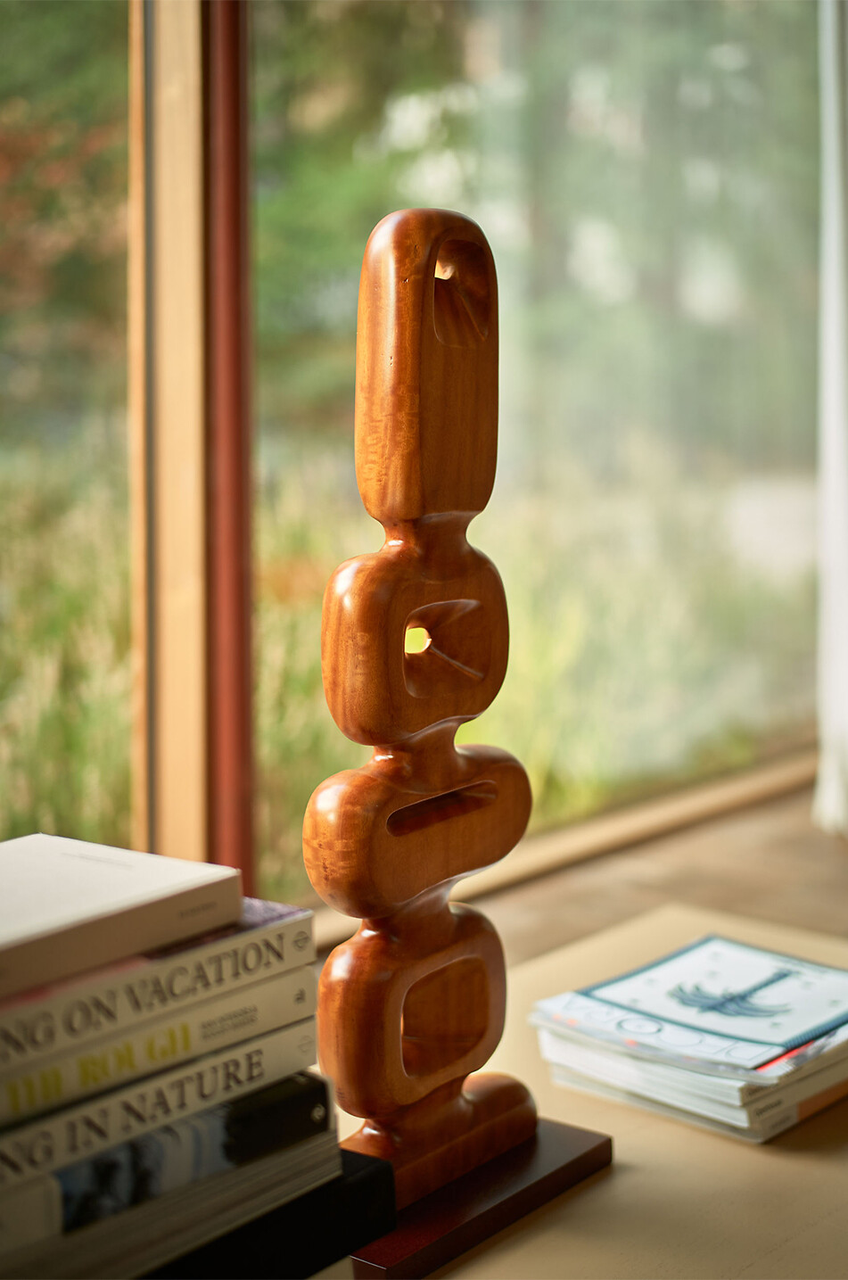HKLIVING Holzskulptur Haus BRAUN 4