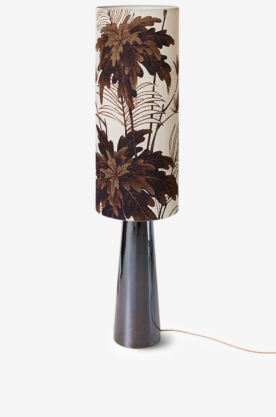 HKLIVING Zylindrischer Leinen-Lampenschirm Floral Haus BRAUN 6