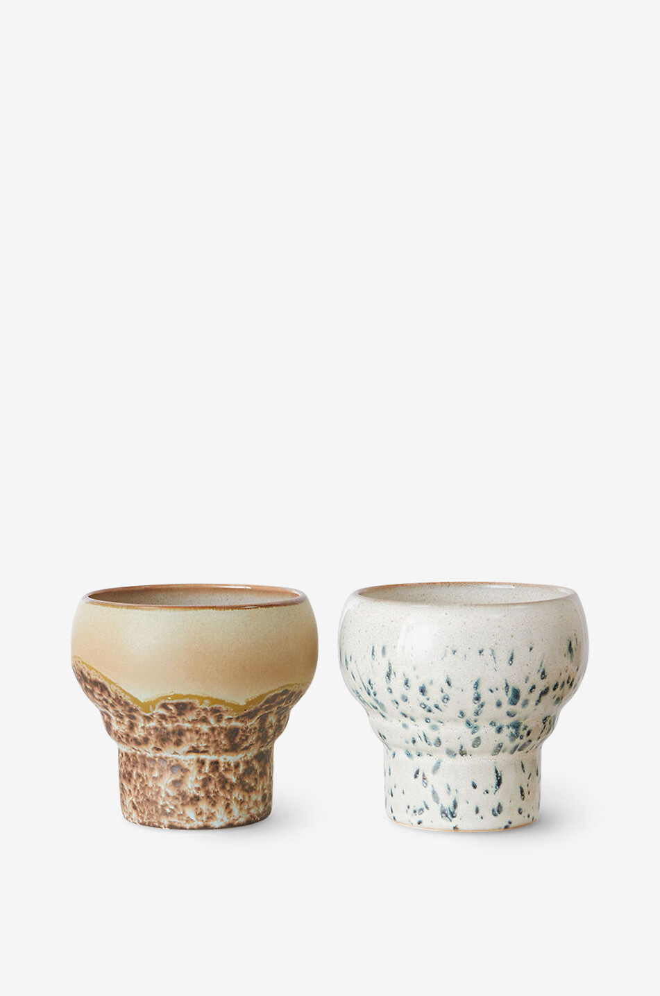 HKLIVING Lot de 2 tasses à café lungo en céramique 70s Maison MULTICOLORE 1