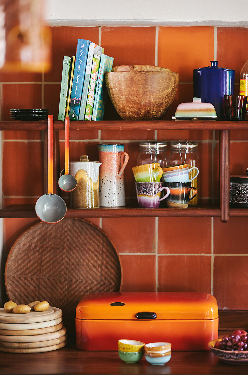 HKLIVING Cappuccino-Mug aus Keramik 70s Haus HELLBLAU 3