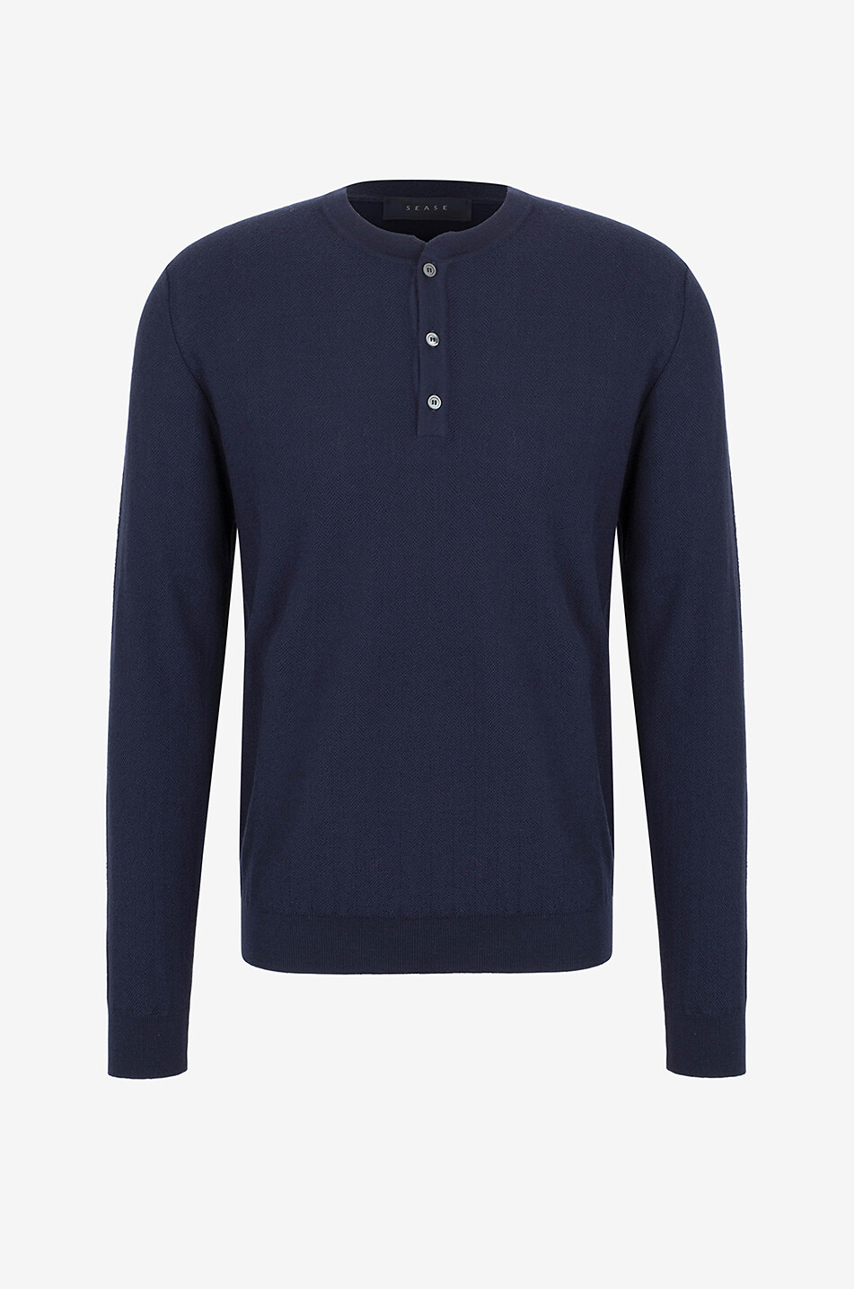 T-Shirt aus Kaschmirmix Herrinbone Henley