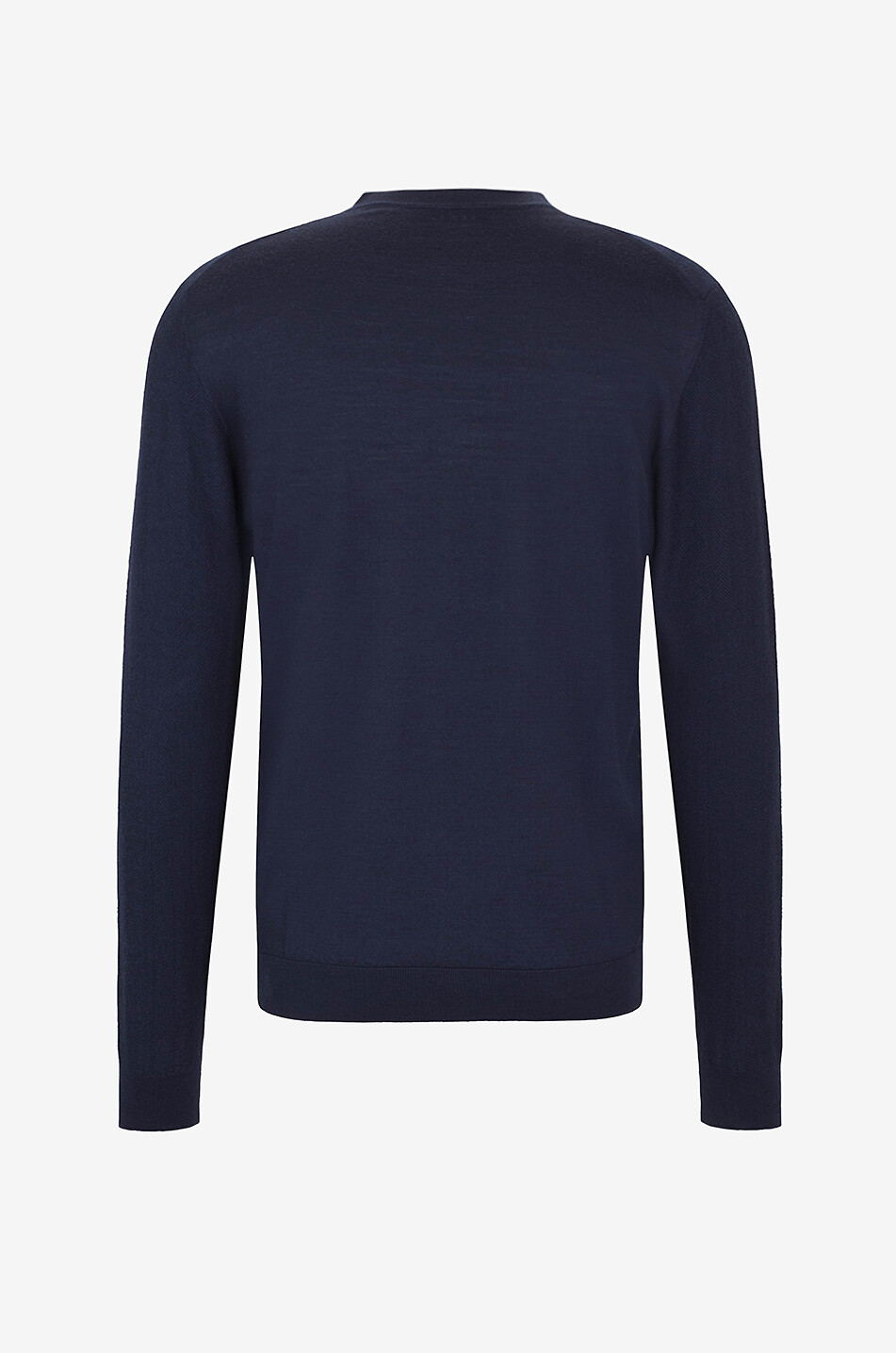 SEASE Herringbone Henley cashmere blend T-shirt Men DARK BLUE 2