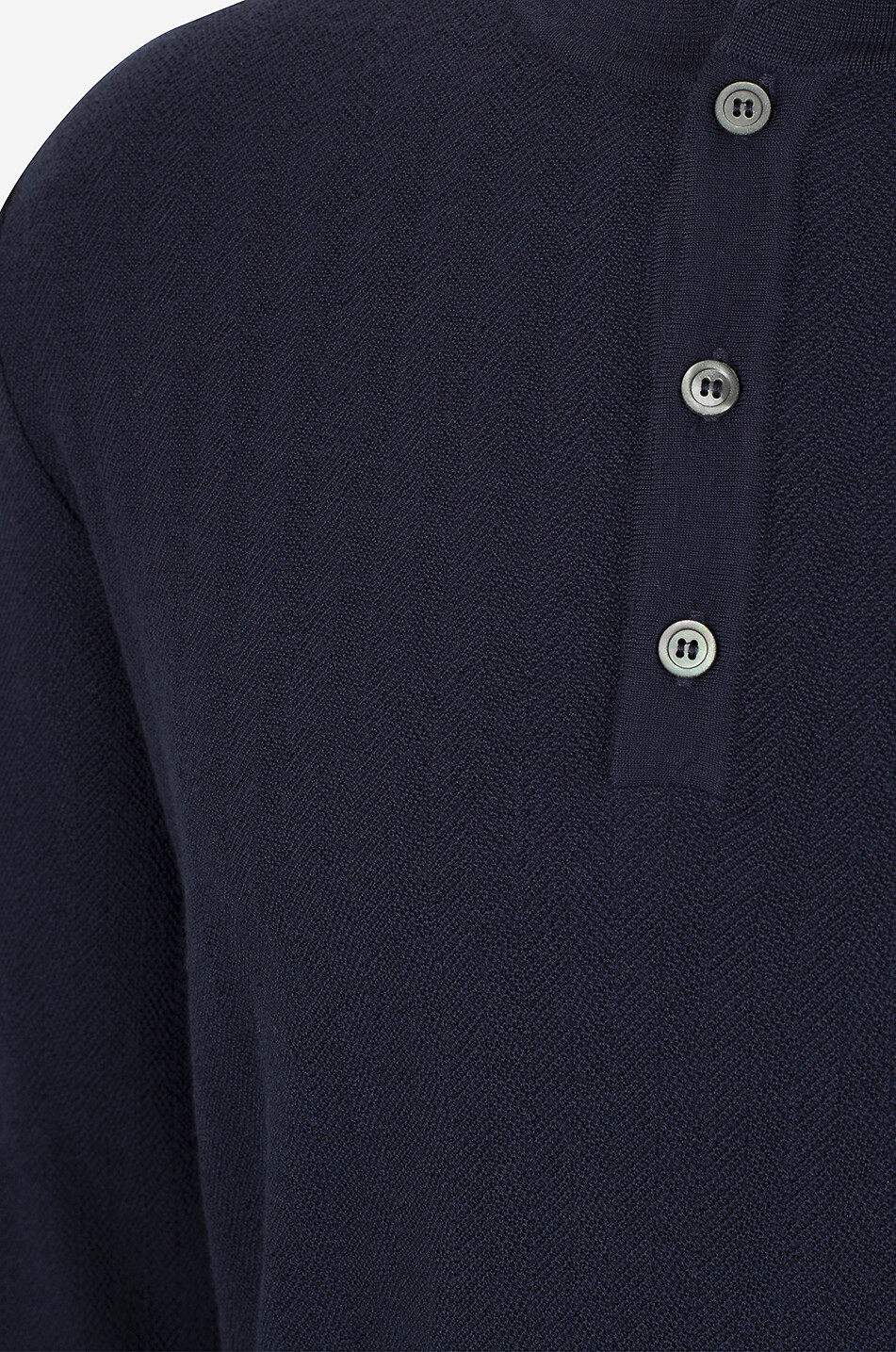 SEASE Herringbone Henley cashmere blend T-shirt Men DARK BLUE 3