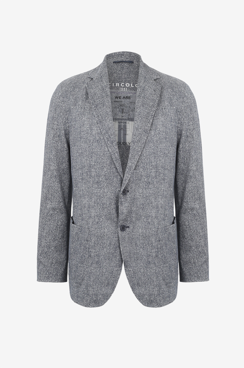 CIRCOLO 1901 Melierter einreihiger Baumwollblazer Herren BLAU 1
