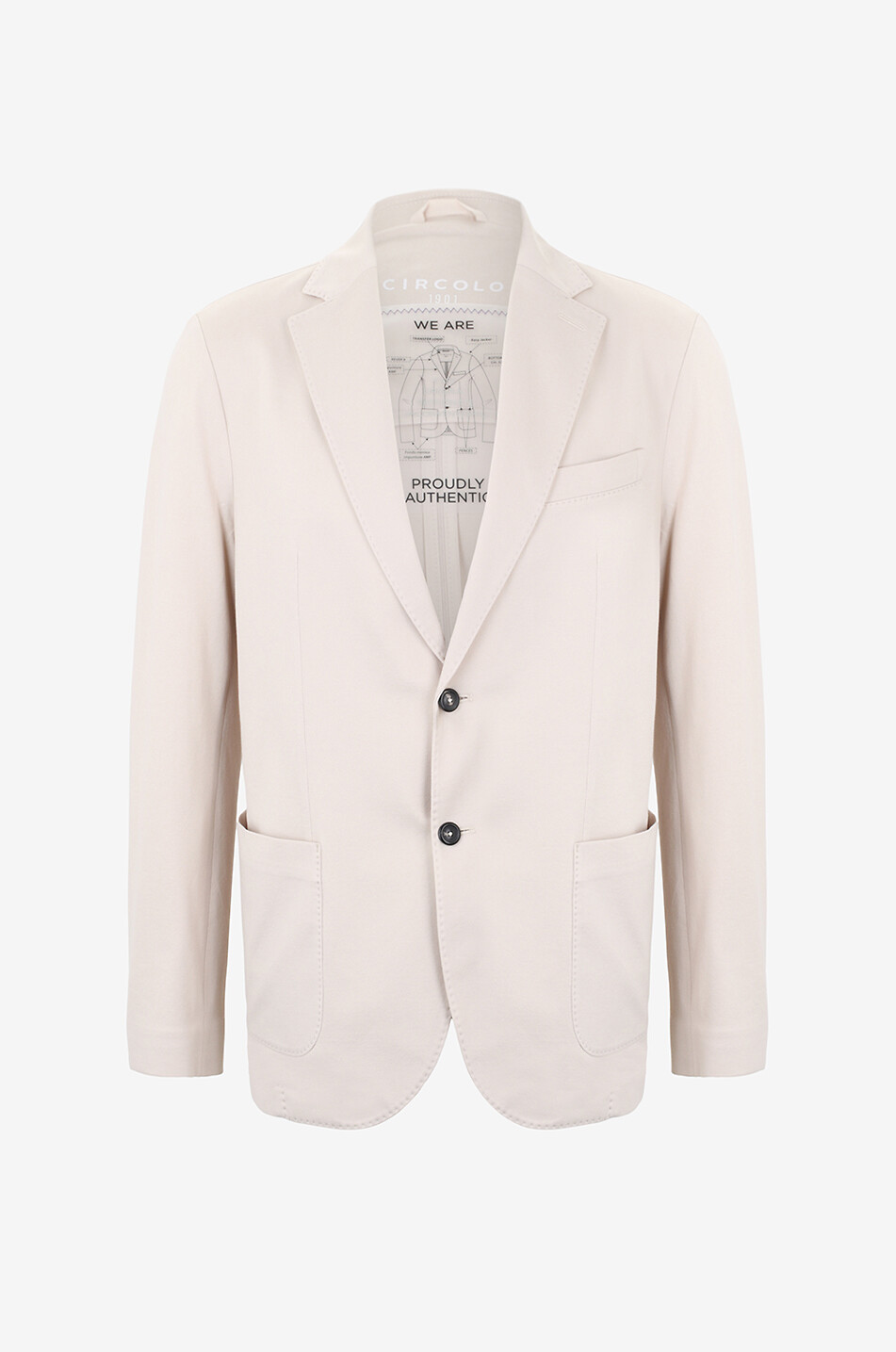CIRCOLO 1901 Einreihiger Baumwollpiqué-Blazer Herren CREMEFARBEN 1