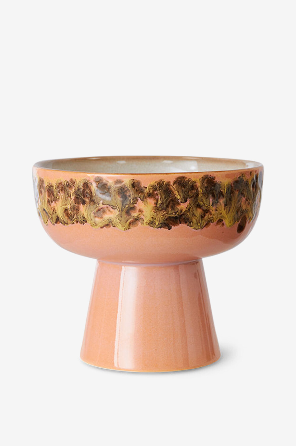 70s Lush L ceramics tapas bowl on base