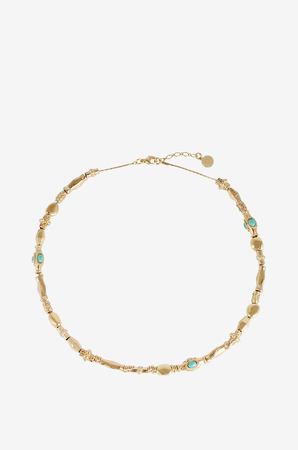 GAS BIJOUX Goldene Halskette mit Perlen und Cabochons Kali Damen BUNT 1