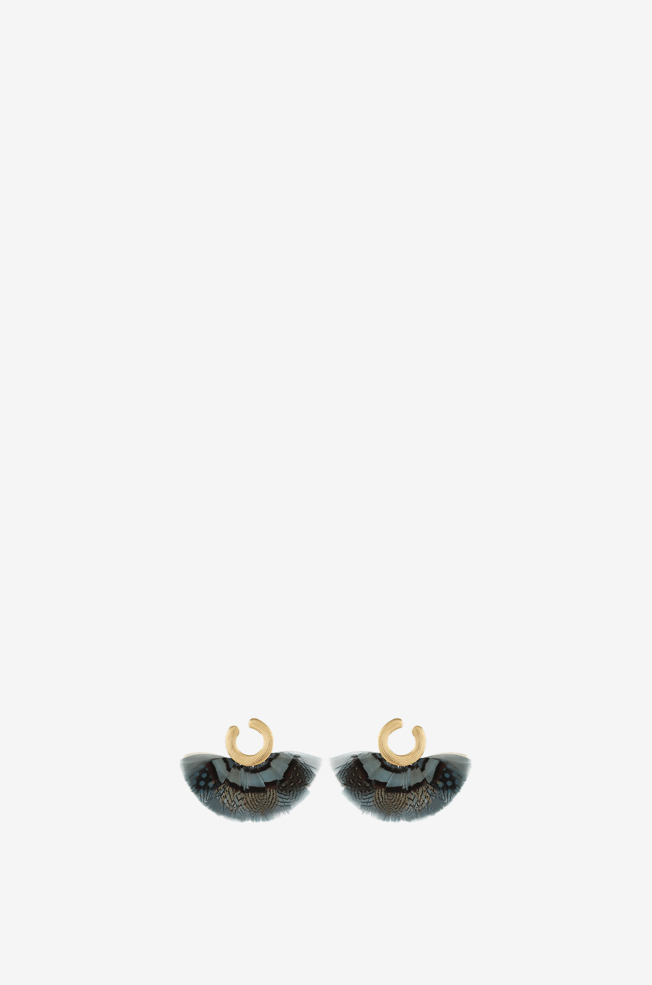 GAS BIJOUX Boucles d'oreilles en métal doré et plumes Positano PM Femme BLEU 1