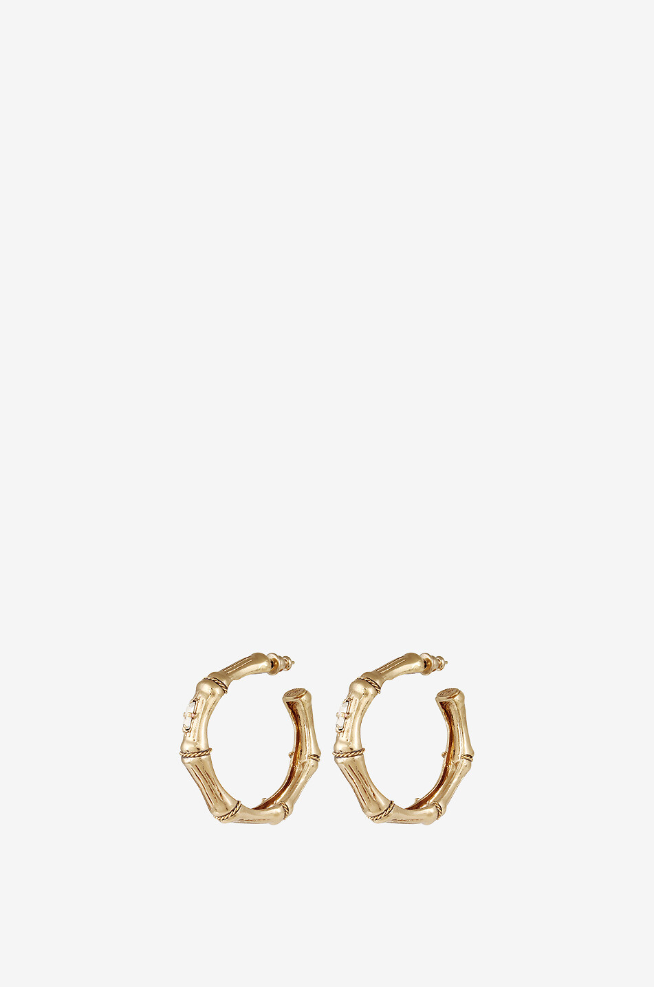 GAS BIJOUX Goldene Creolen mit Strass Bambou PM Damen GOLDEN 1