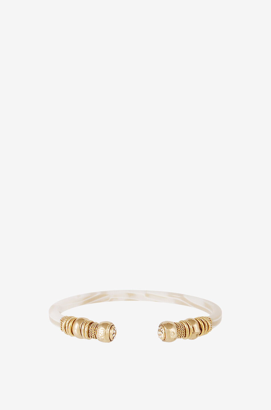 GAS BIJOUX Sari Bis Strass horn effect acetate bangle Women GOLDEN 1