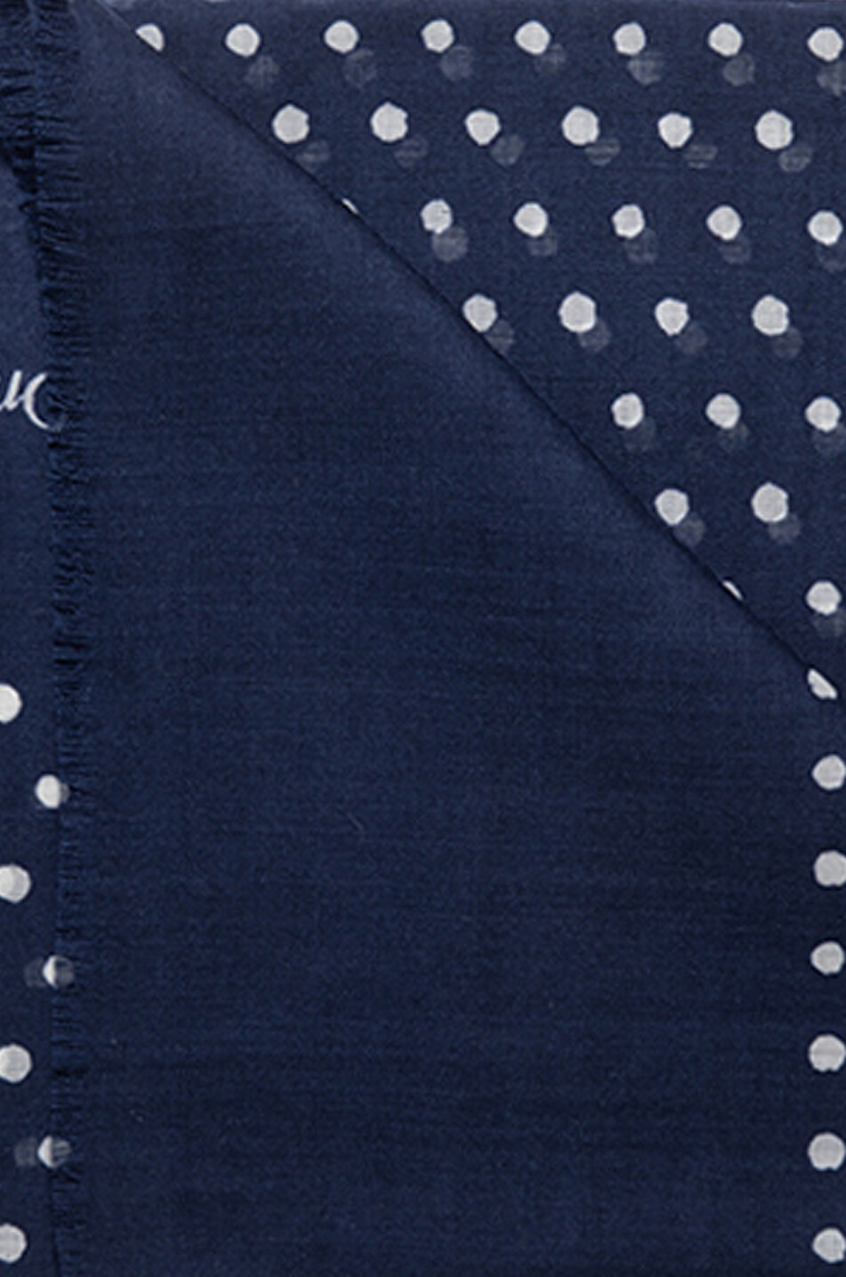 DRAKES Polka Dot lightweight wool scarf Men DARK BLUE 2
