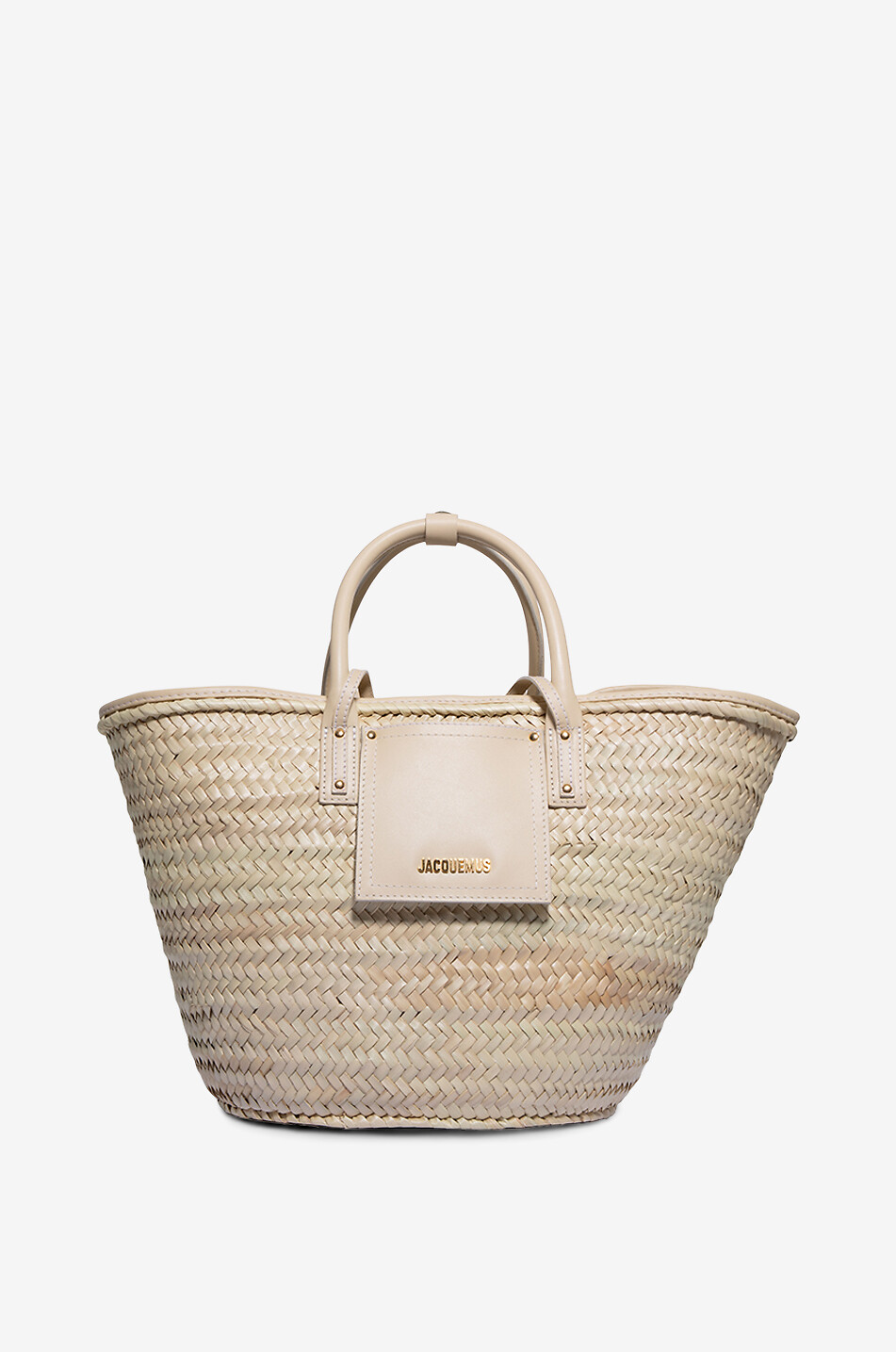 Le Panier Soli raffia and leather basket