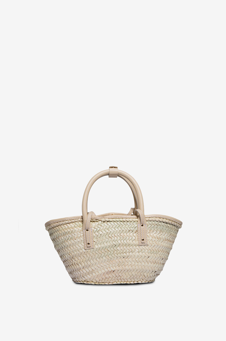 JACQUEMUS Panier en raphia et cuir Le Petit Panier Soli Femme BLANC CASSE 6