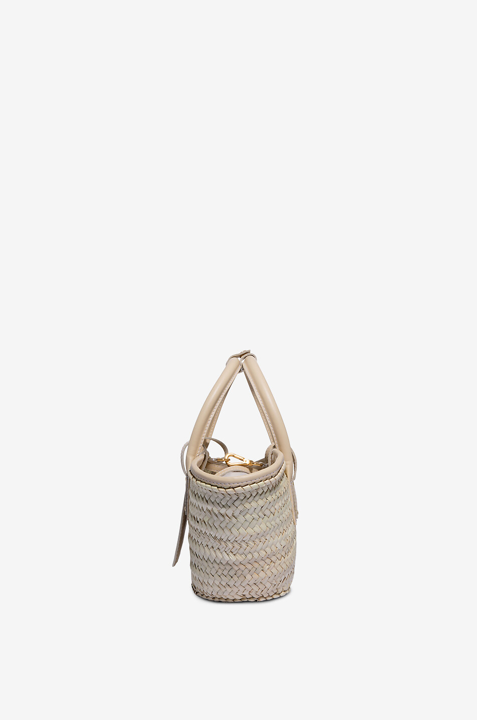 JACQUEMUS Panier en raphia et cuir Le Petit Panier Soli Femme BLANC CASSE 7