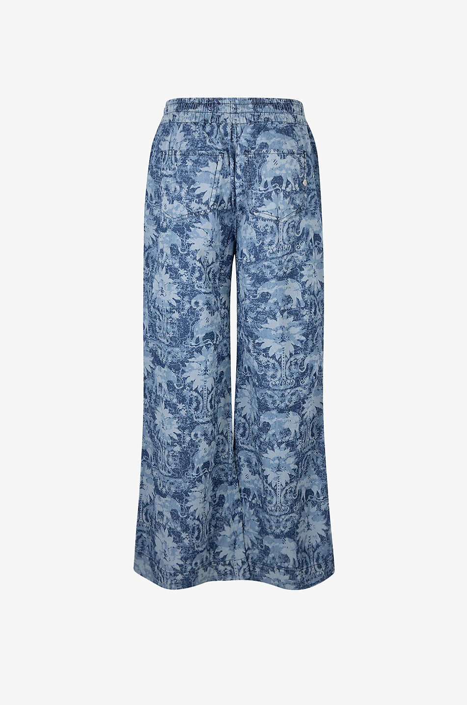 SHAFT Fully Indian wide-leg chambray trousers Women MEDIUM BLUE 2