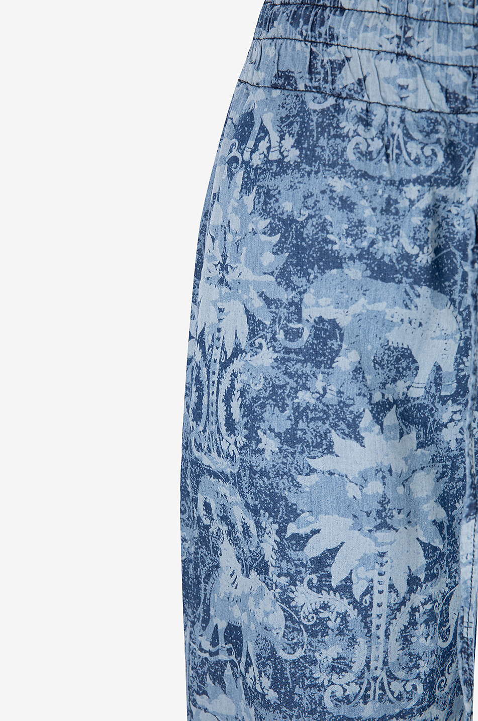 SHAFT Fully Indian wide-leg chambray trousers Women MEDIUM BLUE 7