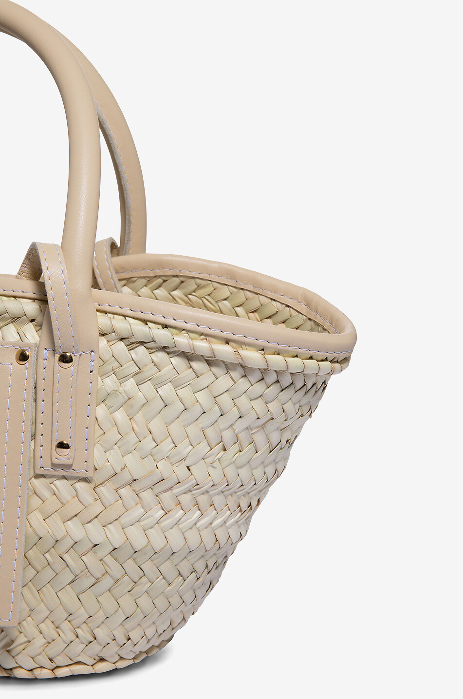 JACQUEMUS Panier en raphia et cuir Le Petit Panier Soli Femme BLANC CASSE 8