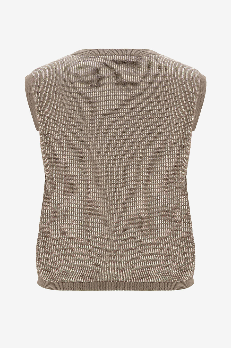 GRAN SASSO Cotton blend bicolour sleeveless jumper Women KHAKI 2