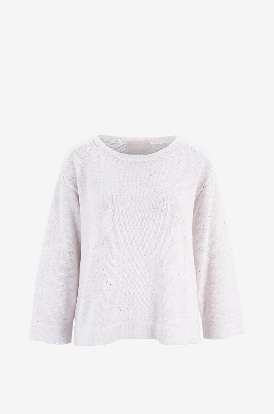 Pull à col bateau en coton à sequins