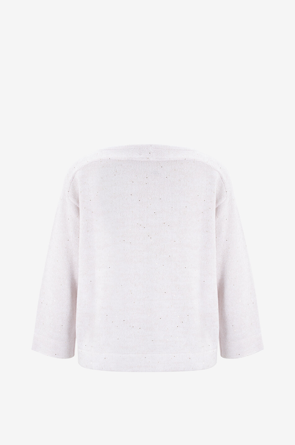 HEMISPHERE Pull à col bateau en coton à sequins Femme BLANC CASSE 2