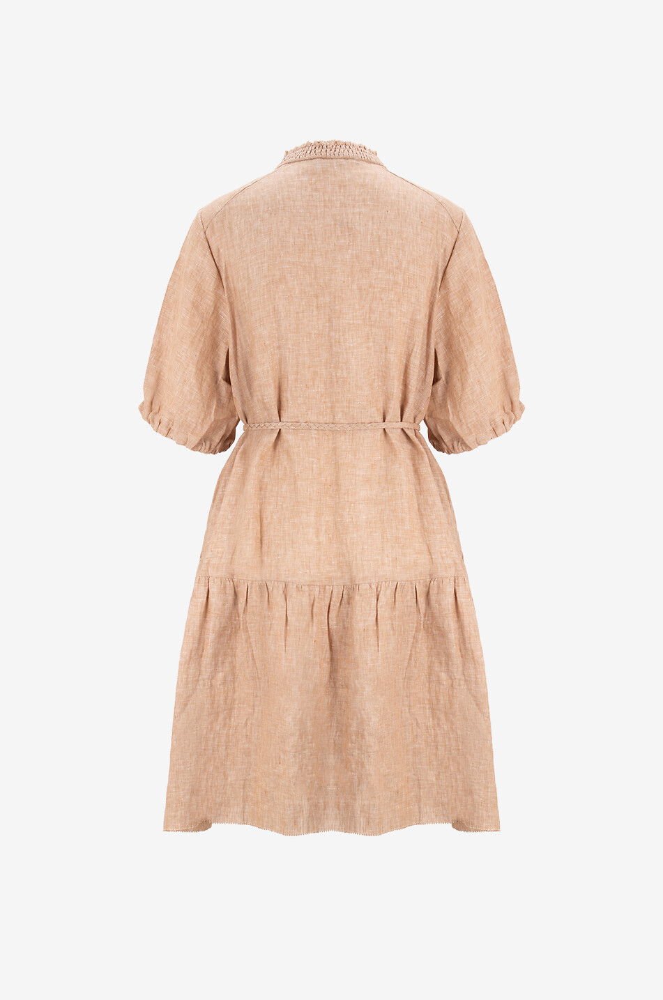 HEMISPHERE Kurzes Kleid für Damen aus Leinen <i>Ruby</i> von <b>HEMISPHERE</b>.<br><br><ul><li>Knöpfe zum Verschliessen.</li><li>Länge ab Schulter: 95 cm bei Grösse S.</li></ul> Damen KAMELFARBEN 2