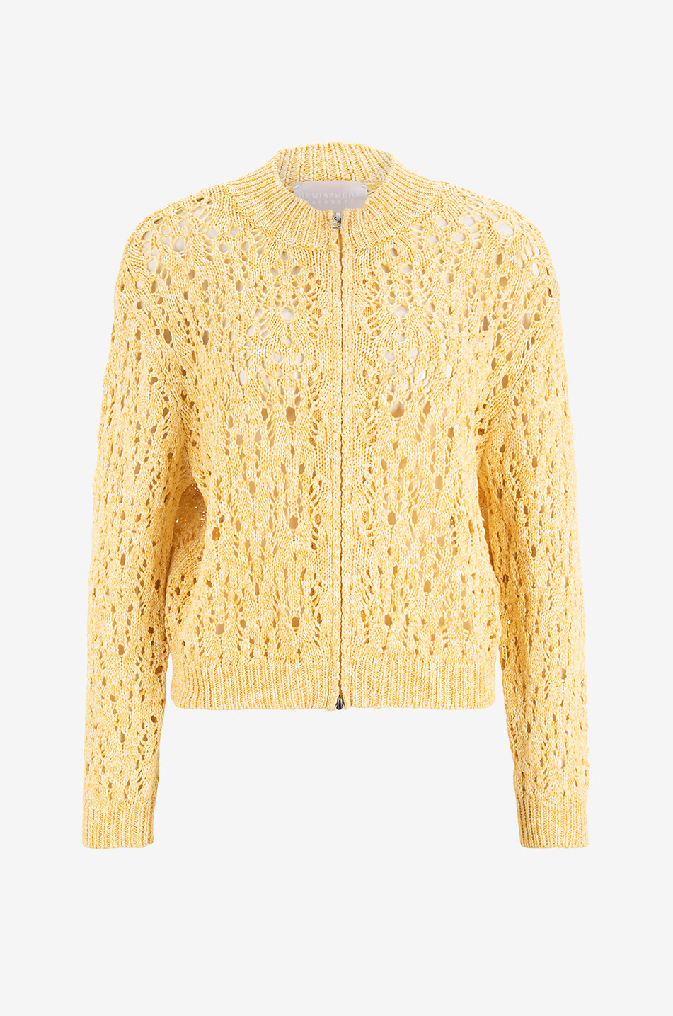 Cardigan ajouré zippé en coton
