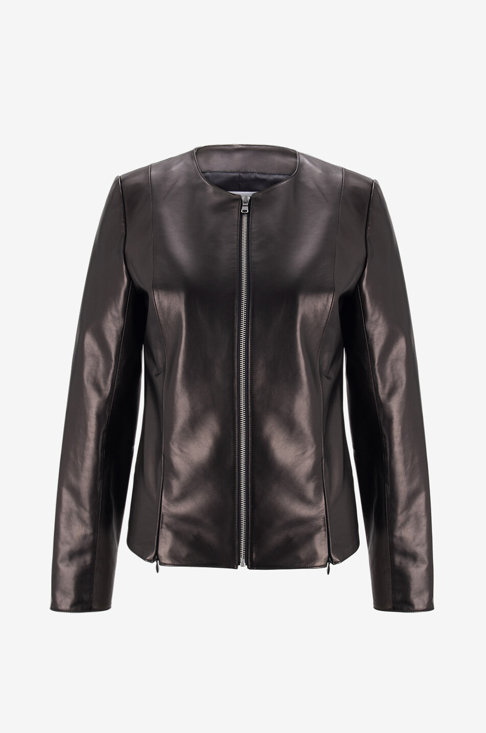 Veste ajustée en cuir d'agneau Ava