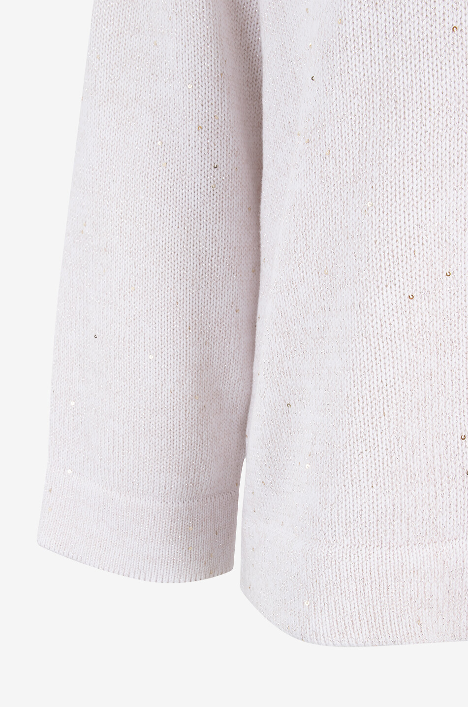HEMISPHERE Pull à col bateau en coton à sequins Femme BLANC CASSE 3