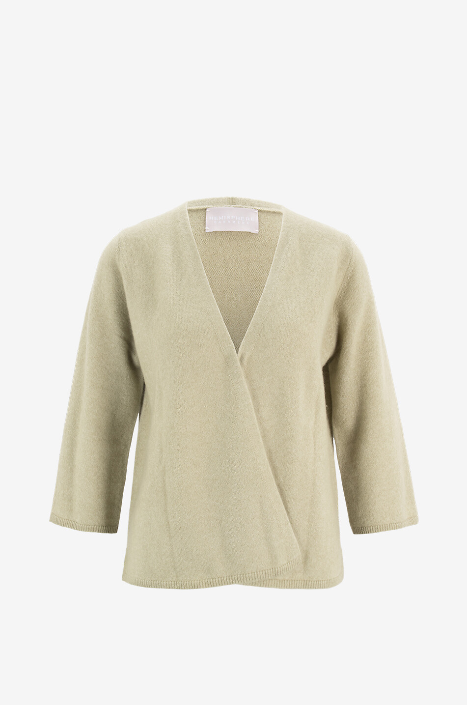 HEMISPHERE Kaschmir- und Baumwollcardigan mit V-Ausschnitt Damen KHAKI 1