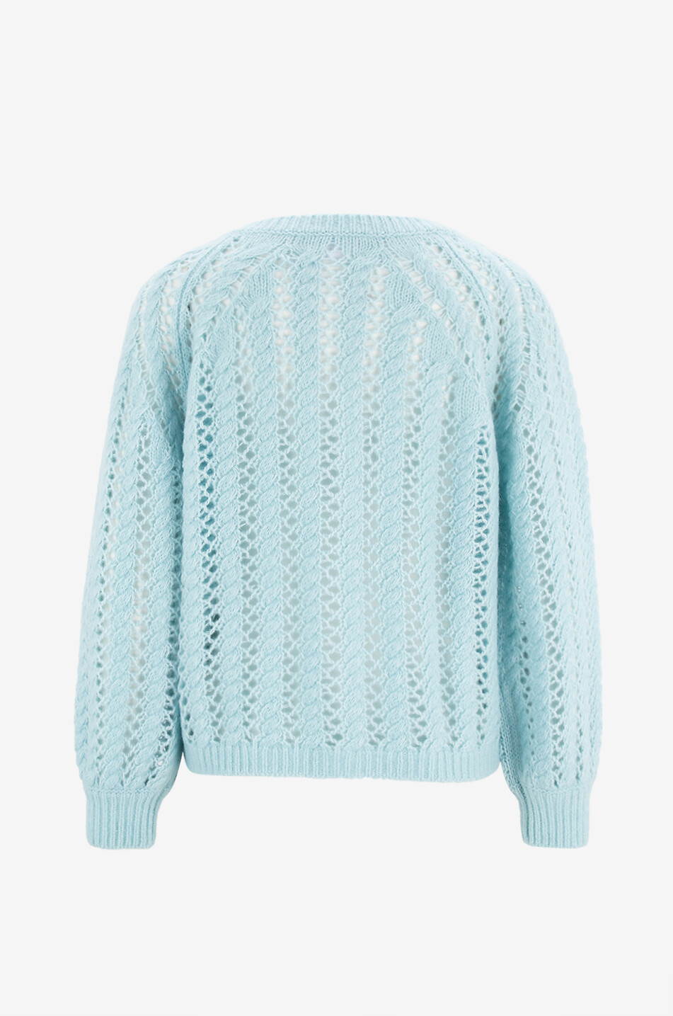 HEMISPHERE Lochstrick-Rundhals-Cardigan aus Kaschmir und Baumwolle Damen BLAU 2