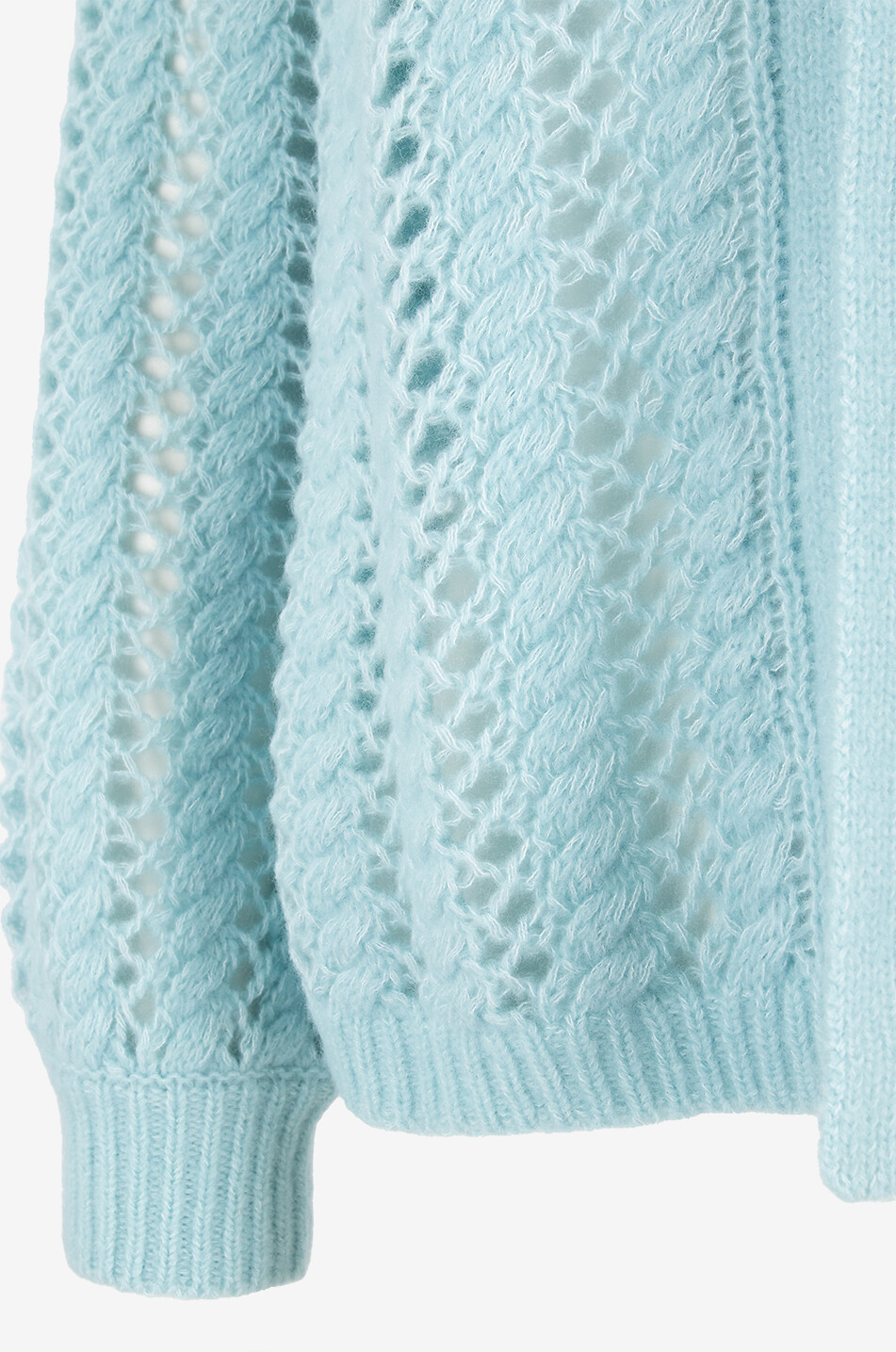 HEMISPHERE Lochstrick-Rundhals-Cardigan aus Kaschmir und Baumwolle Damen BLAU 3