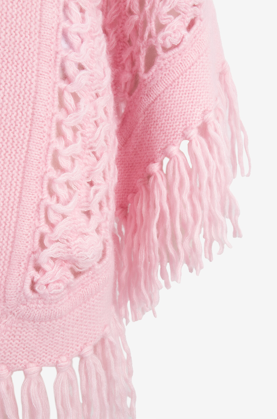 HEMISPHERE Gefranstes Lochstrick-Cape aus Kaschmir und Baumwolle Damen ROSA 3