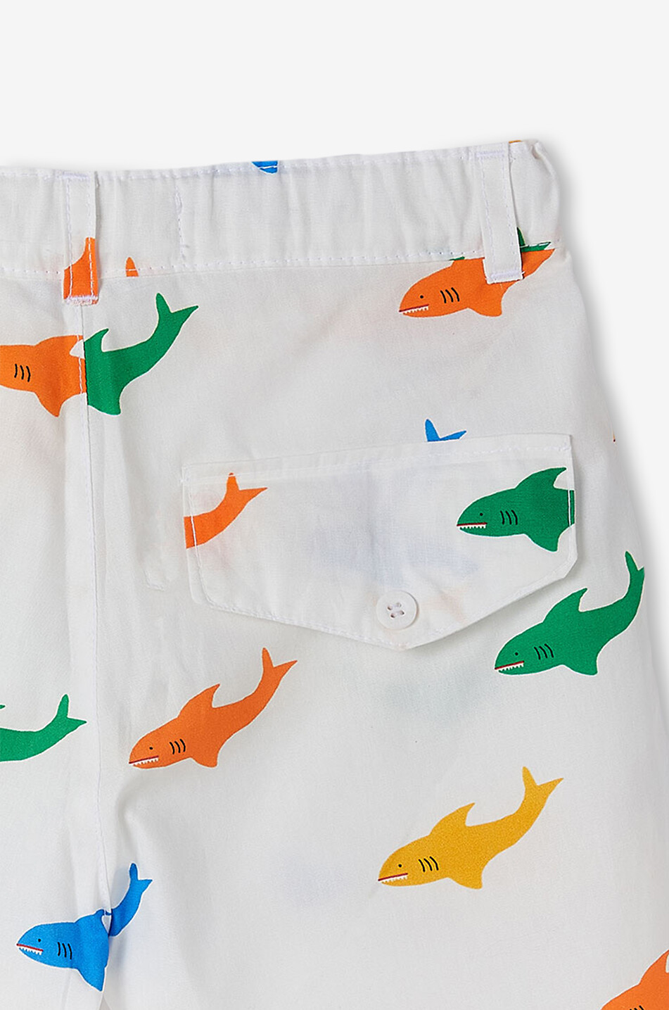 FABULA Short en coton imprimé garçon Tubarito Garçon BLANC CASSE 3