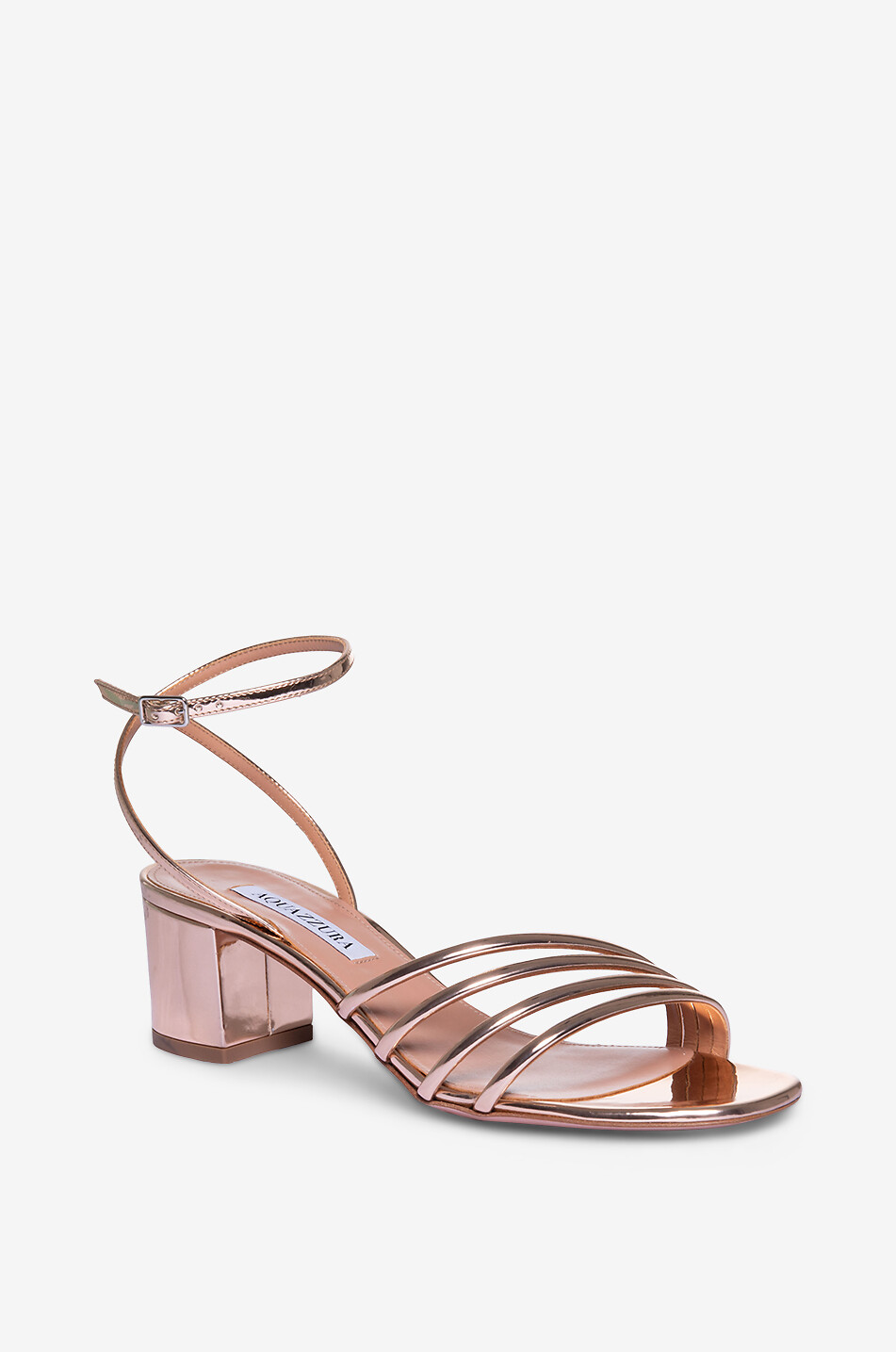 AQUAZZURA Sandalen mit Absatz aus Metallic-Leder Latour 50 Damen GOLDEN 1