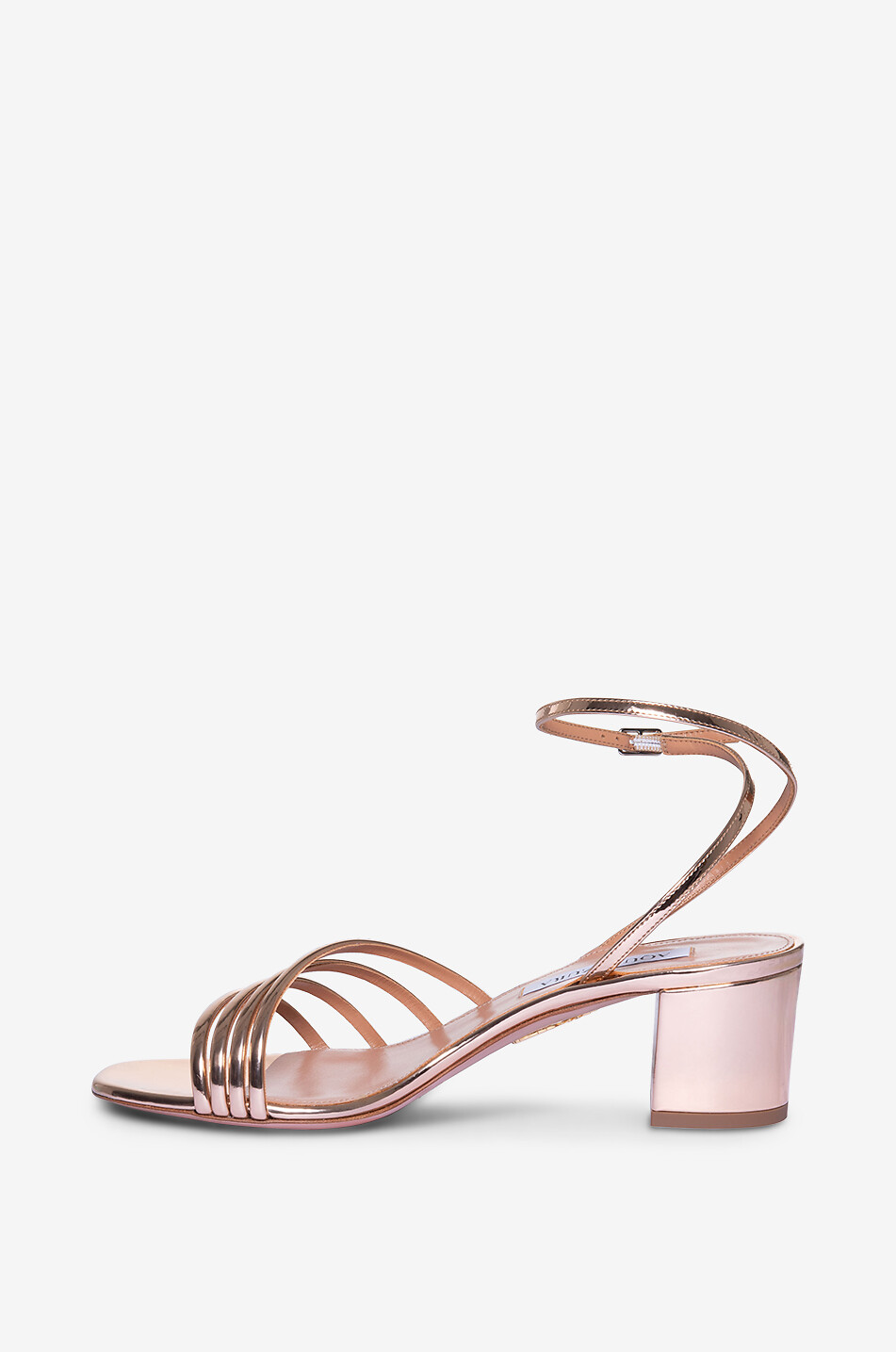 AQUAZZURA Sandalen mit Absatz aus Metallic-Leder Latour 50 Damen GOLDEN 4
