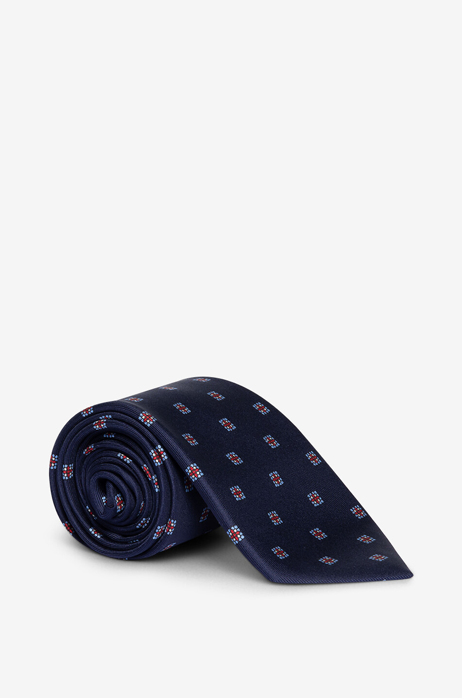BIGI CRAVATTE Nilo mosaic patterned silk tie Men DARK BLUE 1