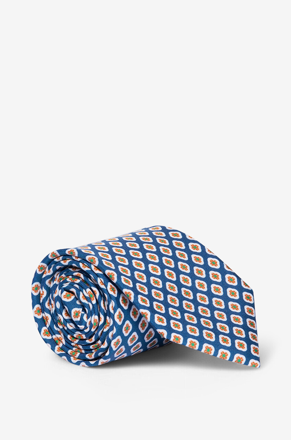 BIGI CRAVATTE Cravate en coton et soie à fleurs Nilo Homme BLEU MOYEN 1