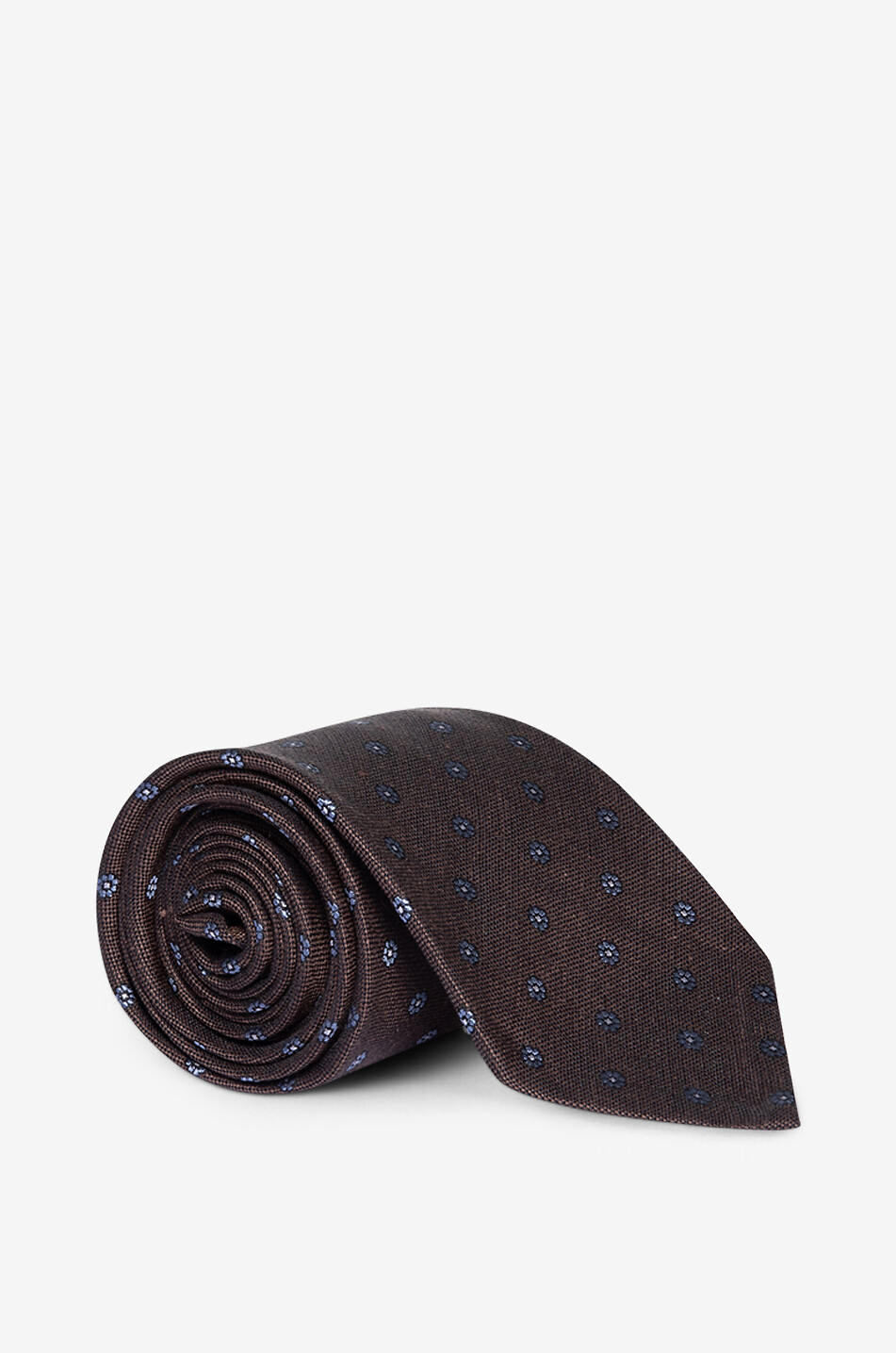 BIGI CRAVATTE Senna linen and silk jacquard tie Men DARK BROWN 1