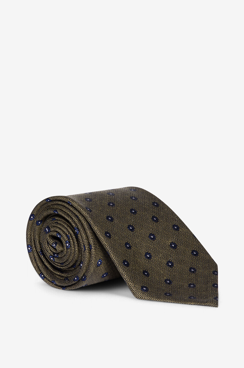 BIGI CRAVATTE Cravate en jacquard de lin et soie Senna Homme VERT MOYEN 1