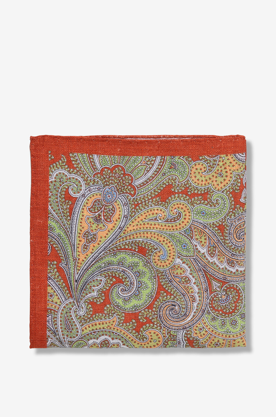 BIGI CRAVATTE Einstecktuch aus Leinen mit Paisley-Print Herren ORANGE 1