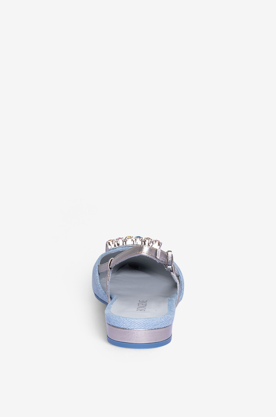 BONGÉNIE Ballerines à bride arrière en denim et cristaux Lavanda Femme BLEU CLAIR 4