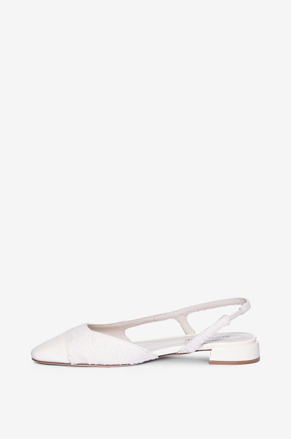 BONGENIE Slingback-Ballerinas aus Tweed und Leder New Ila Damen CREMEFARBEN 7