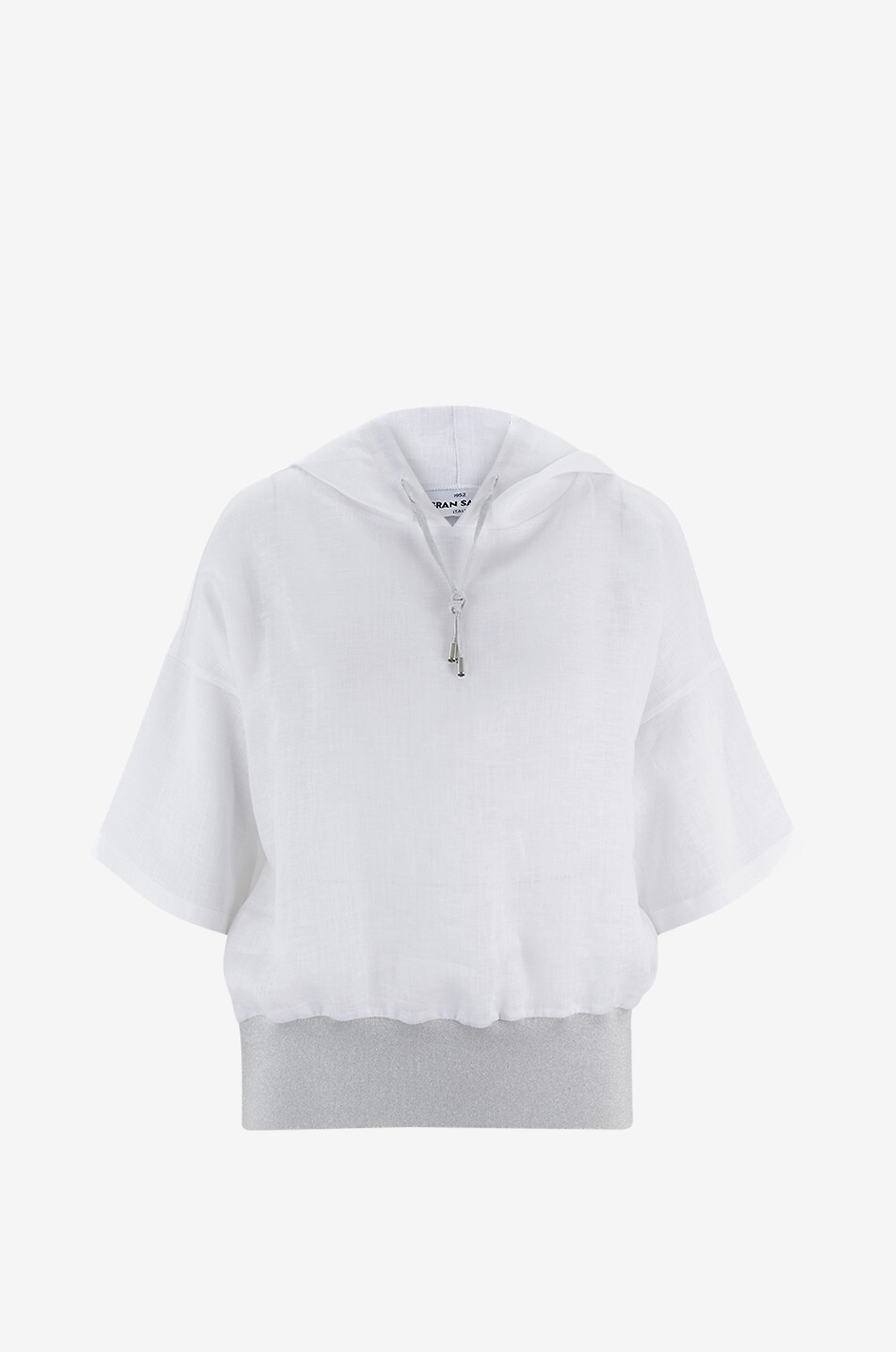 Sweat-shirt à capuche en lin