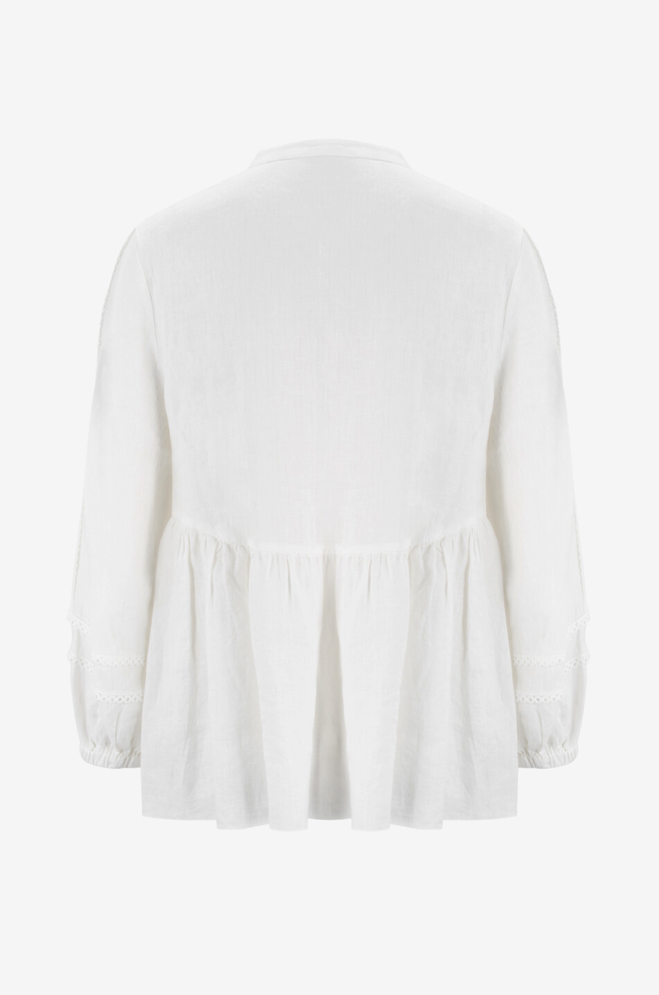HEMISPHERE Langarm-Leinenbluse mit Spitze Rulita Damen WEISS 2