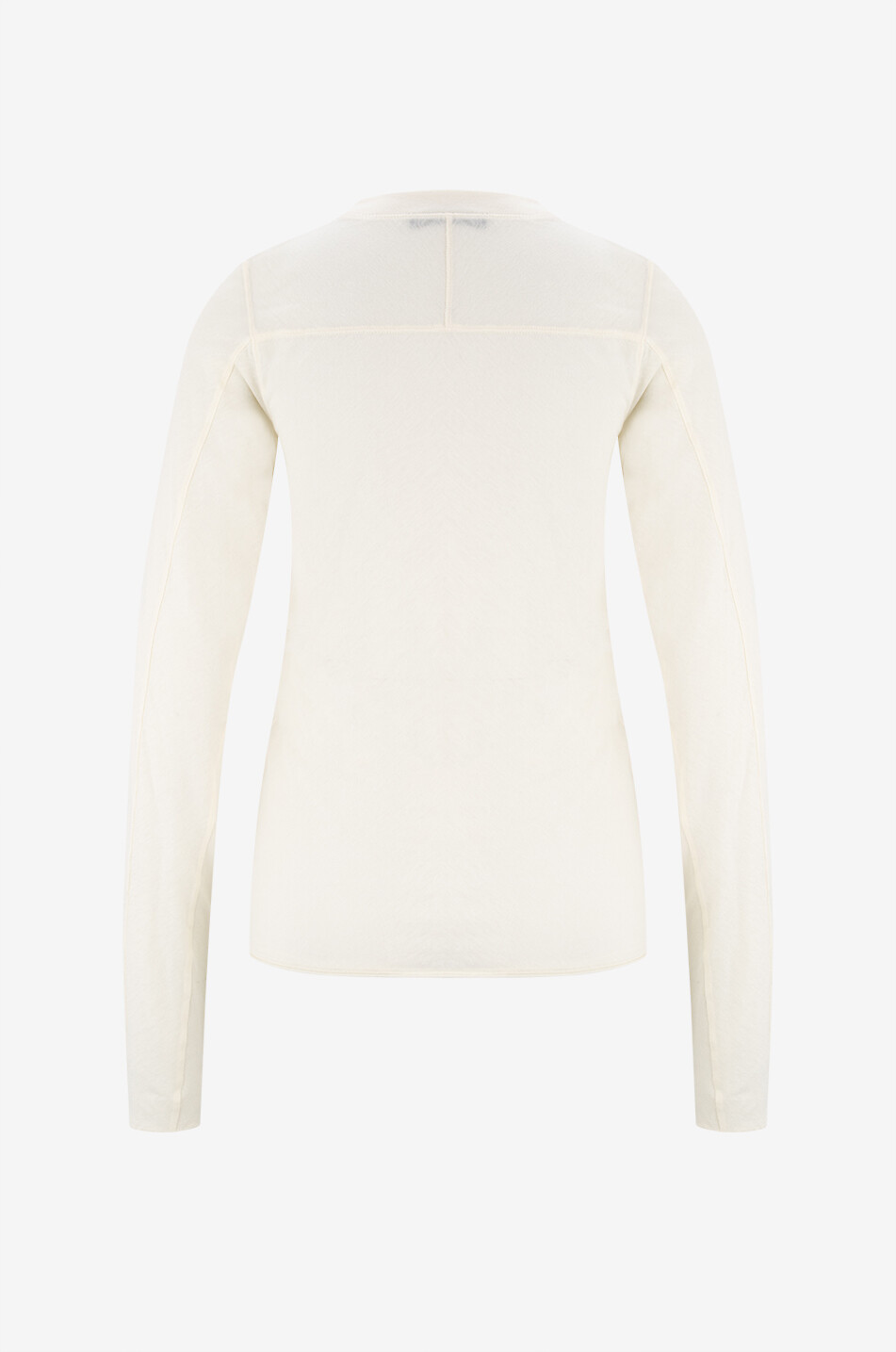 PHOEBE PHILO Top en jersey de coton et laine Ultra Fine Femme BLANC CASSE 2