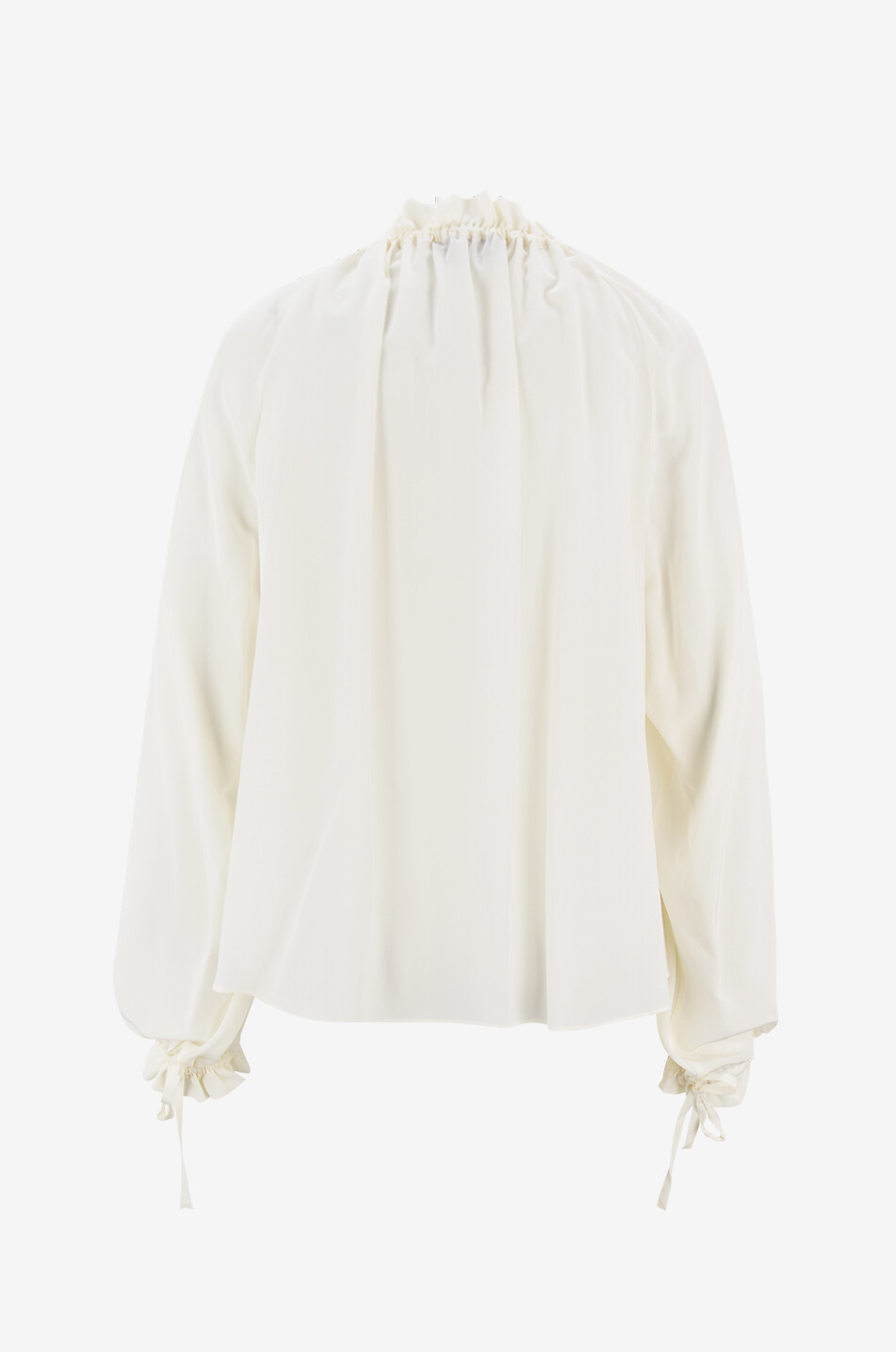 SLY 010 Geraffte Bluse aus Seide Glenn Damen WEISS 2