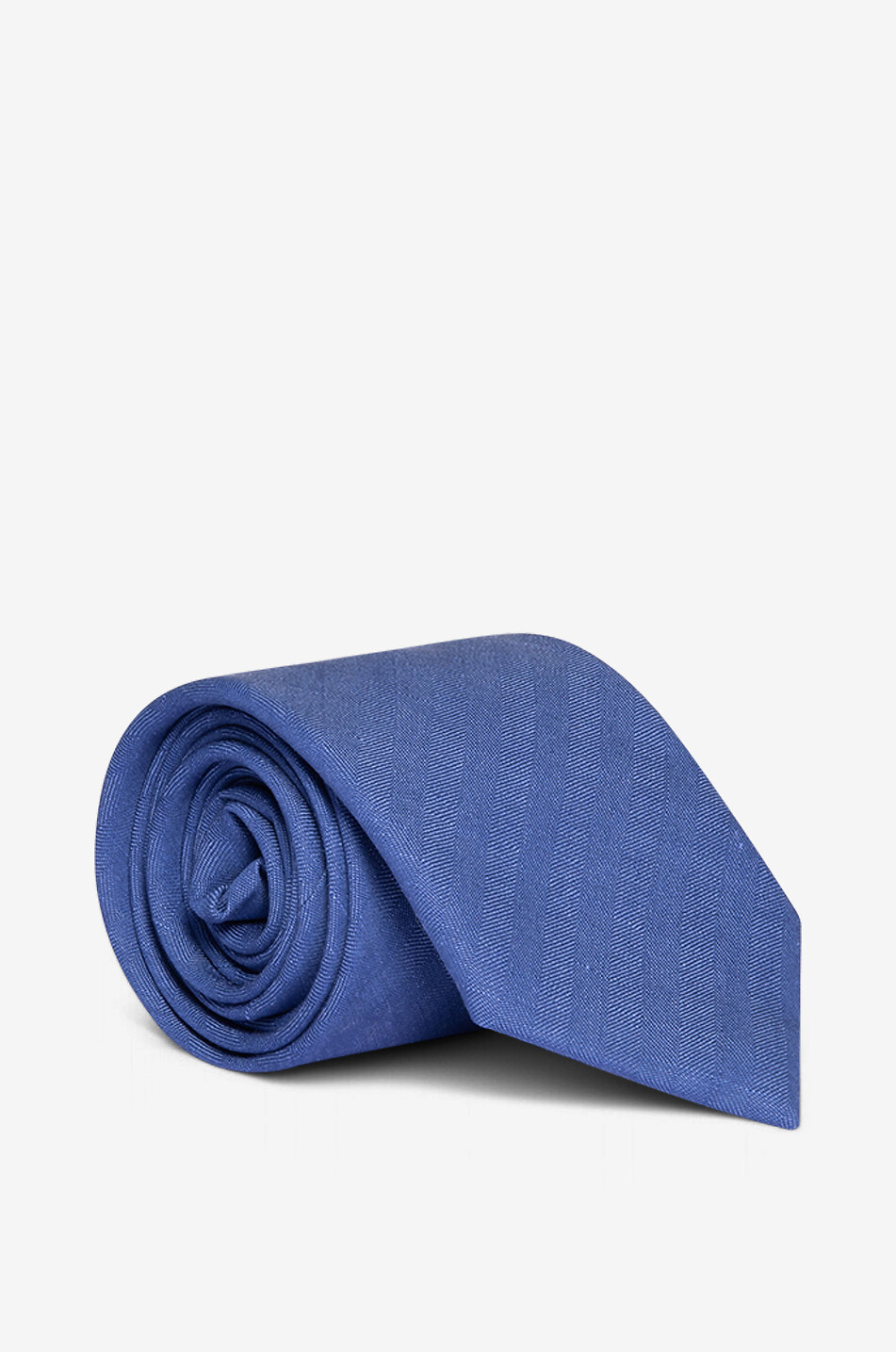 BIGI CRAVATTE Cravate en laine et lin à chevrons Rio Homme BLEU MOYEN 1