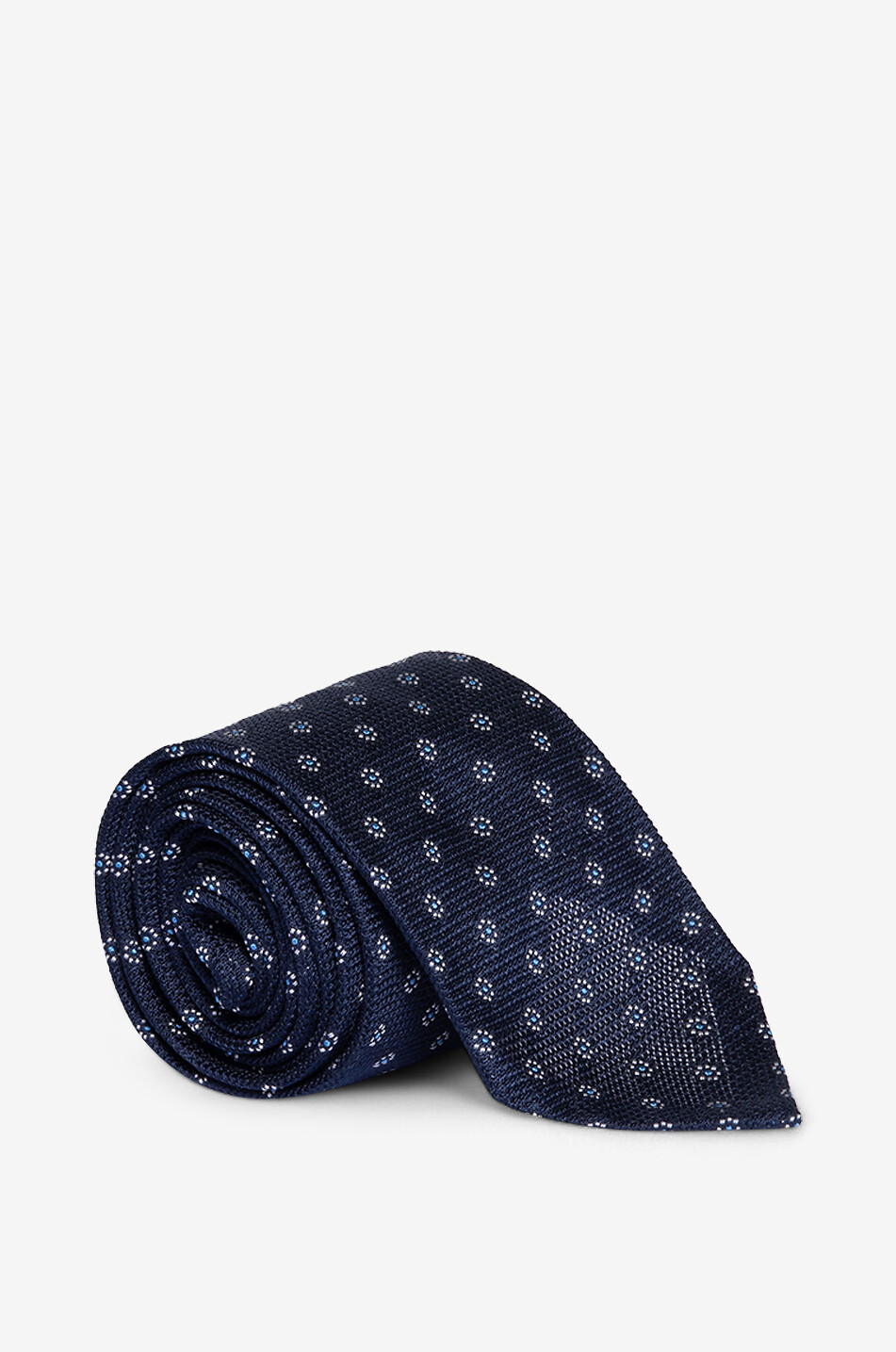BIGI CRAVATTE Cravate en maille jacquard de soie Laos Homme BLEU FONCE 1