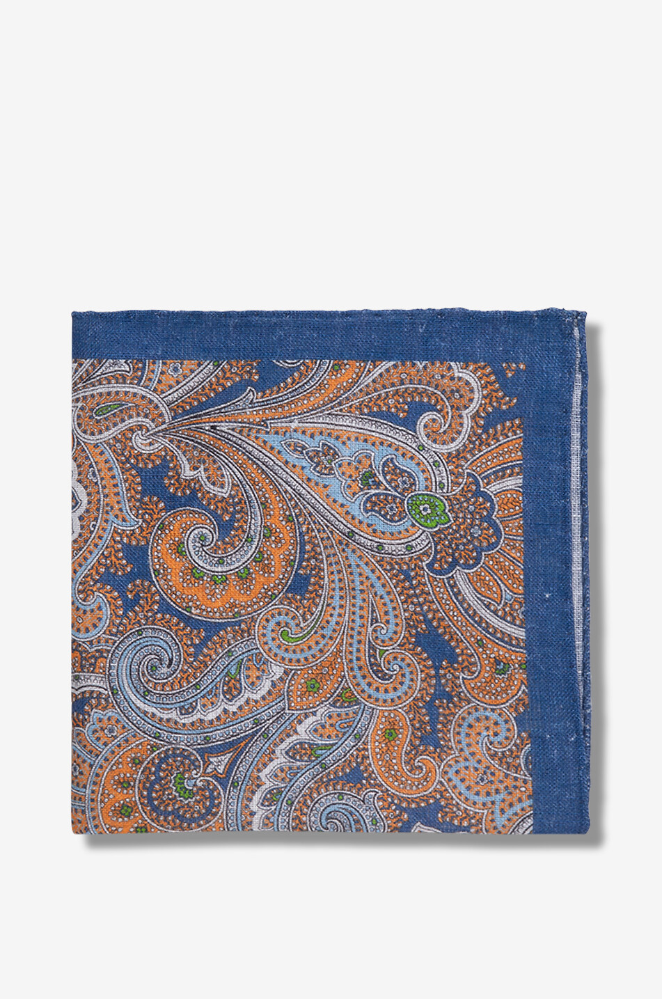 BIGI CRAVATTE Einstecktuch aus Leinen mit Paisley-Print Herren DUNKELBLAU 1