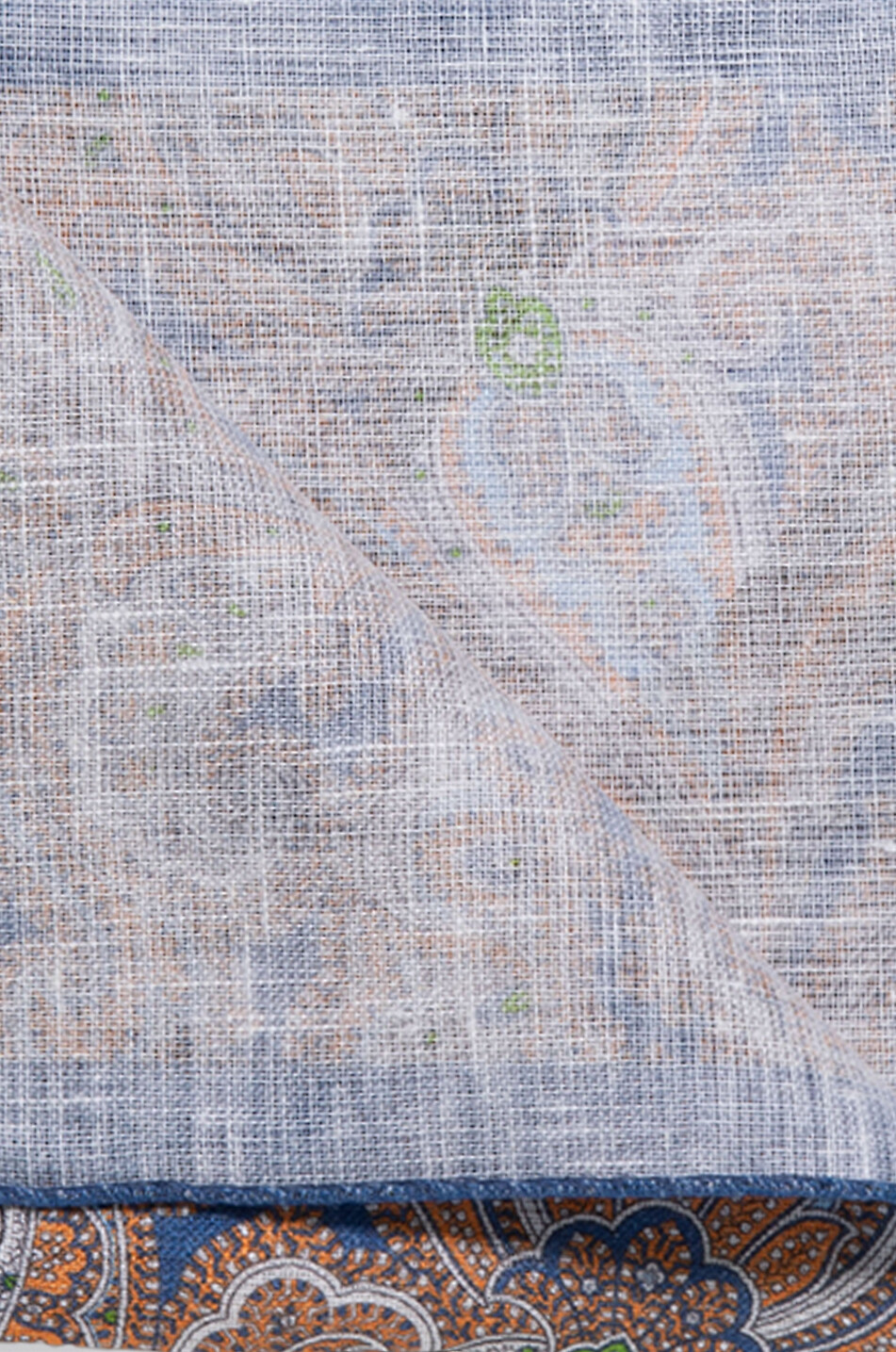 BIGI CRAVATTE Einstecktuch aus Leinen mit Paisley-Print Herren DUNKELBLAU 2